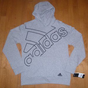 Boys Girls adidas Gray Hoodie Hooded T-Shirt  Size 10/12 14/16  NWT